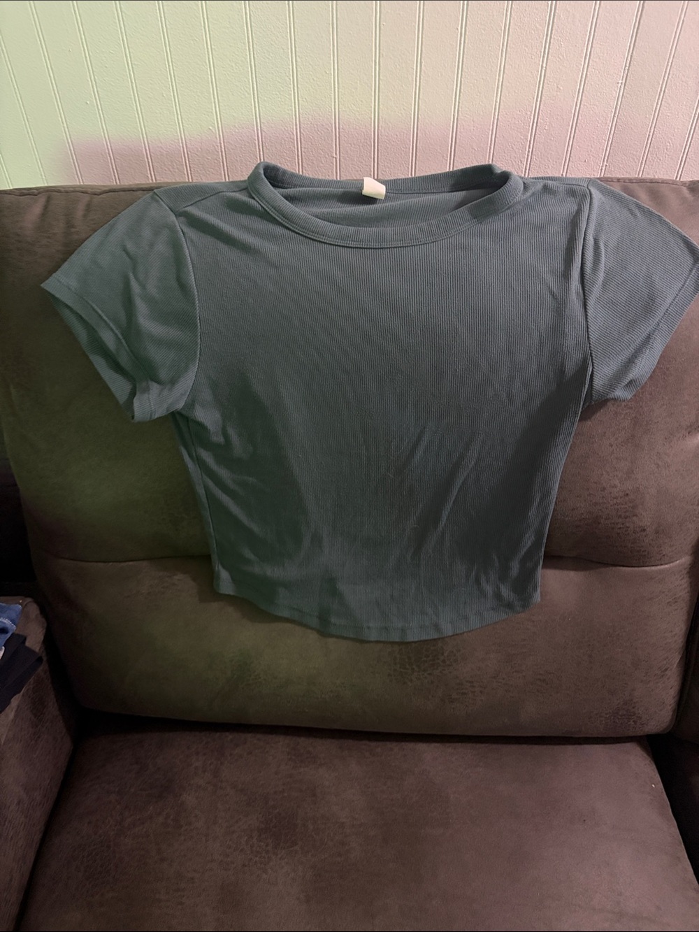 Old Navy Short-Sleeve Ribbed Crew Tee - Teal Green